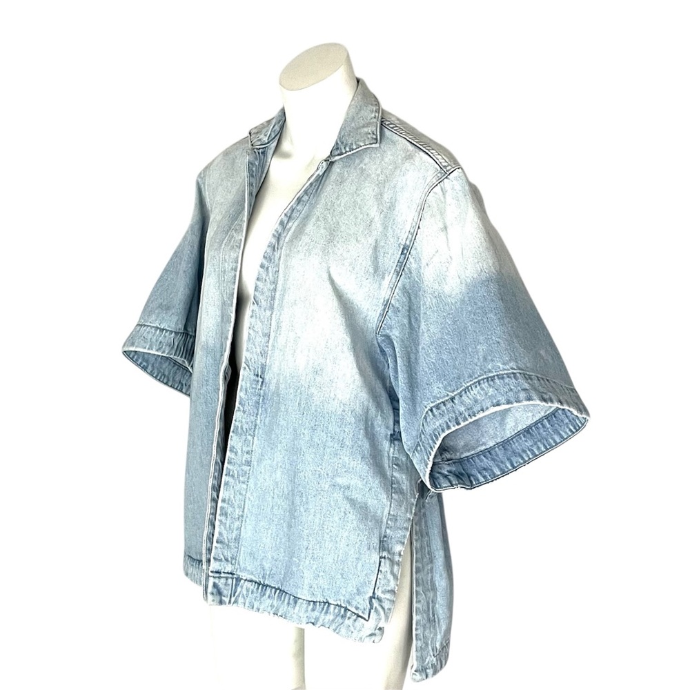 Y2K Vintage 12th Love Heavy Denim Kimono Jacket Oversized XS Open Denim Jacket